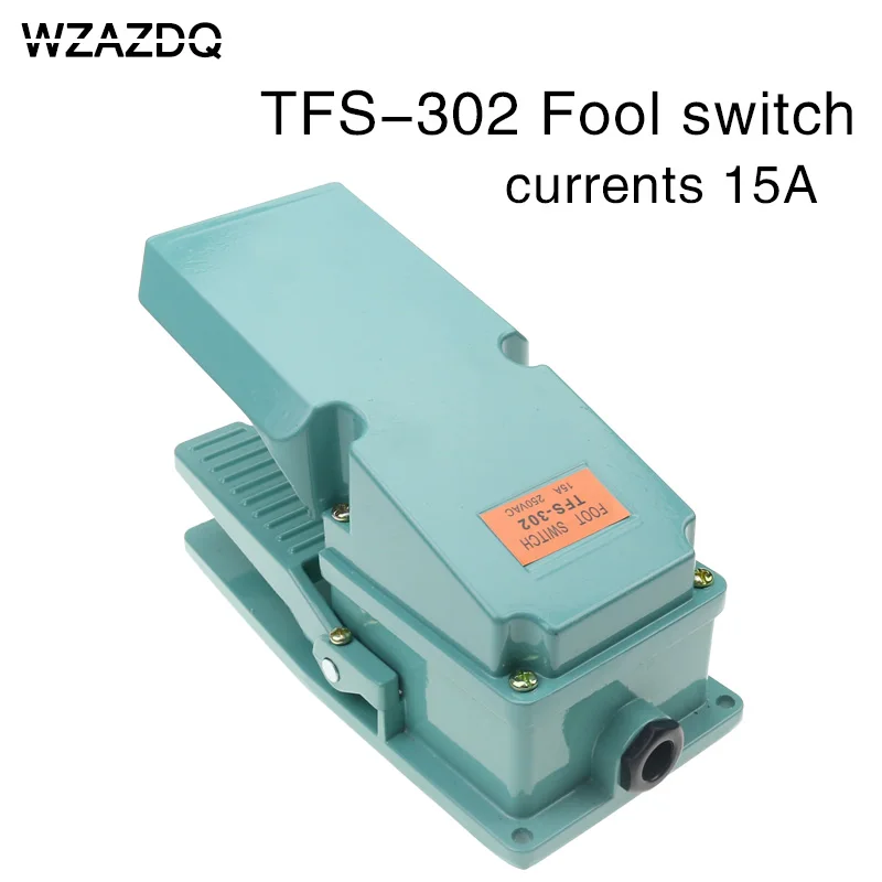 

Treadle switch Foot switch controller self-reset tfs-302 power switch aluminum shell cover silver contact 15A250V.
