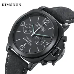 KIMSDUN модные спортивные часы для мужчин водостойкий кожаный ремешок на запястье роскошные мужские часы бренд кварцевые Мужской
