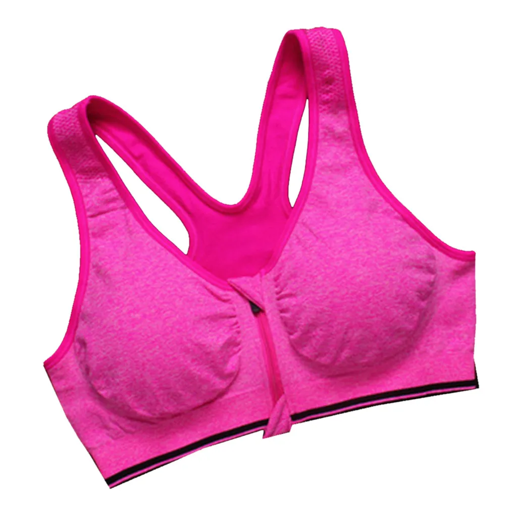 Front zipper exercise sports fitness underwear push up padded yoga bra
