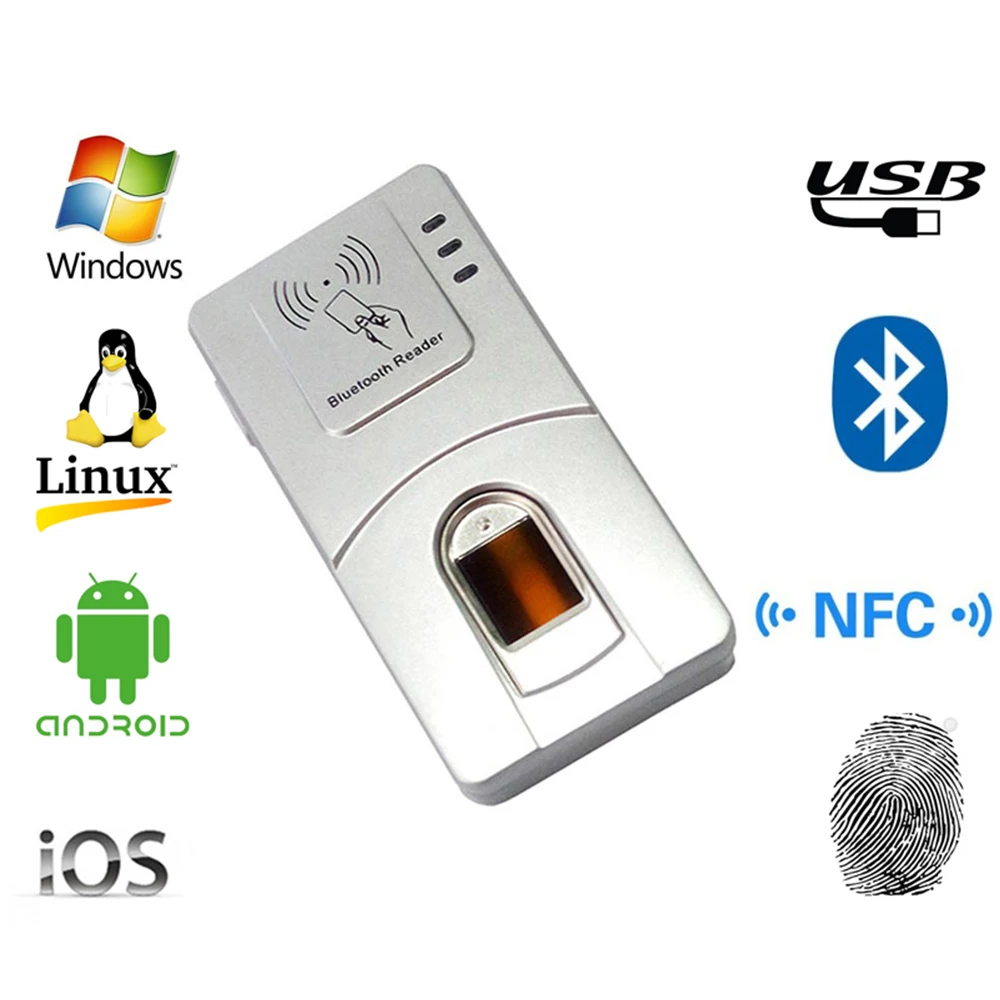 Bluetooth сканер отпечатков пальцев USB Android Считыватель отпечатков пальцев для Windows Linux IOS веб-Облачное приложение посещаемости зарплаты