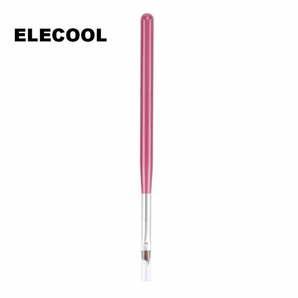 ELECOOL, 4 цвета, лак для ногтей, полумесяц, французский светильник, ручка для терапии, деревянная ручка, инструмент для маникюра, точечного дизайна ногтей - Цвет: Pink