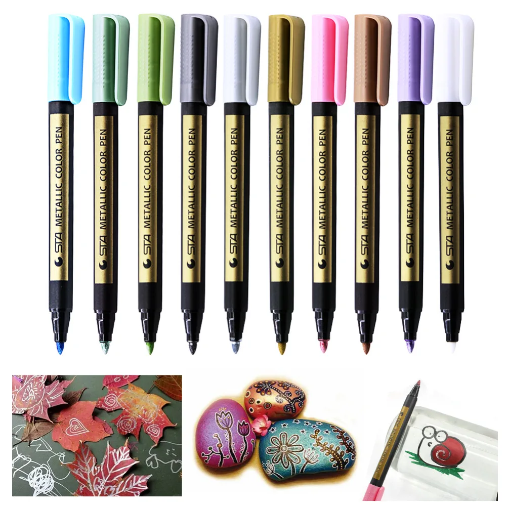 Buy STA 10 Colors Metallic Marker Pens DIY