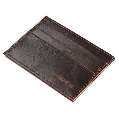 JINBAOLAI горячая распродажа винтажный тонкий мини-кошелек из искусственной кожи кредитный держатель для карт чехол ID карманные кошельки дорожный кошелек - Цвет: C023 dark Coffee