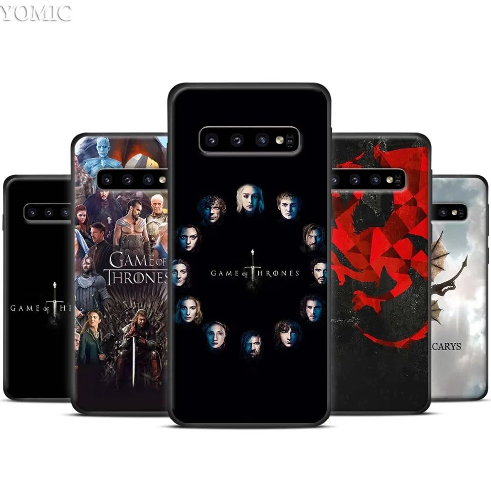 

Game of Throne Black Silicone Case for Samsung Galaxy S10 S10e S8 S9 Plus S7 A40 A50 A70 Note 8 9 Soft Cover Case