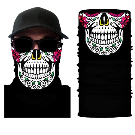 Мотоциклетная маска для лица для велоспорта на Хэллоуин, головной шарф для шеи, теплая маска для лица с черепом, Лыжная Балаклава головная повязка, страшная маска для лица - Цвет: 60