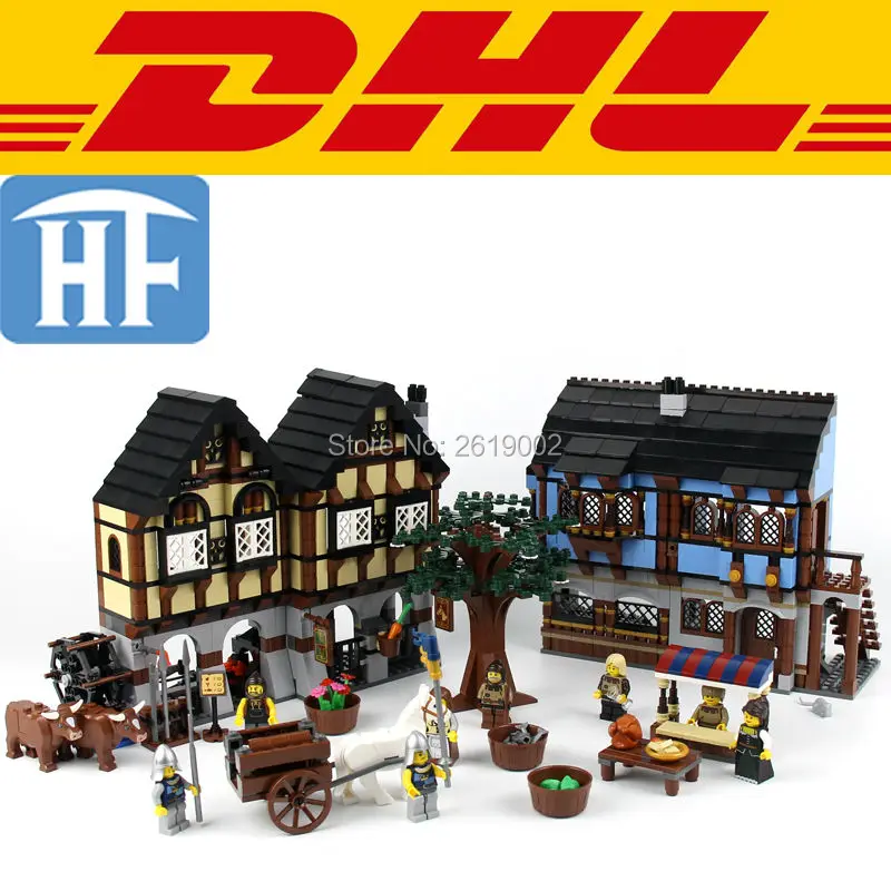 

2017 New 1601Pcs Castle Figure Medieval Market Village Model Building Kit Blocks Bricks Toy For Children Compatible 10193