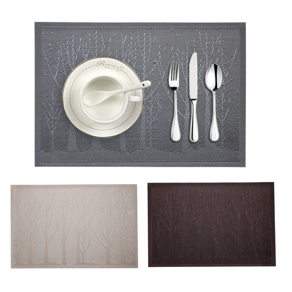 

Placemat Christmas Placemat Woven Non-slip PVC Insulation Placemat Washable Table Mats For Kitchen 45cmX30cm Table mat Dropshp