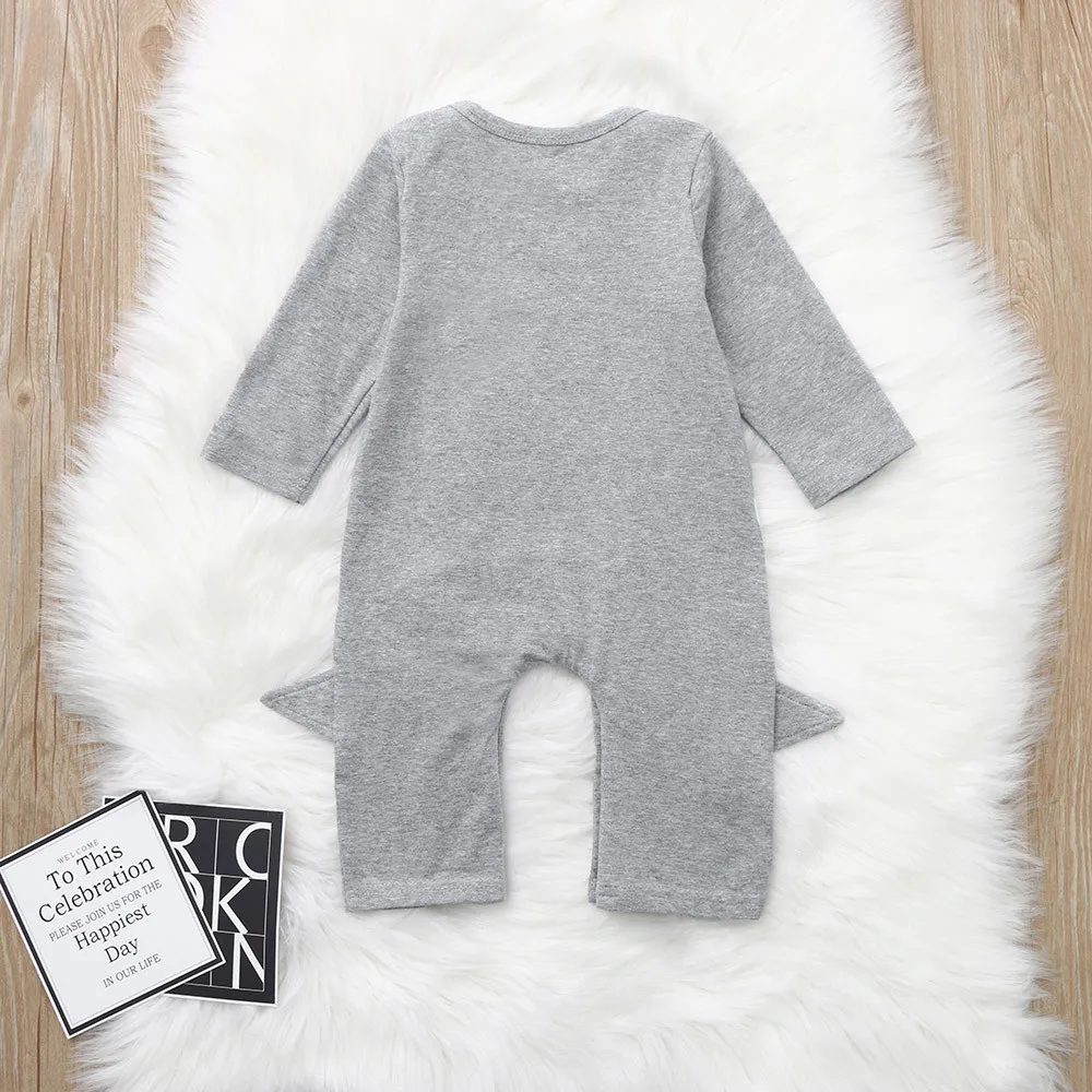 spesifikasi 2018 Hot Sale Populer Hadiah Natal Set Lucu Bayi Anak Laki laki Anak Kartun 3D Hiu Lengan Panjang Baju Monyet Jumpsuit Pakaian