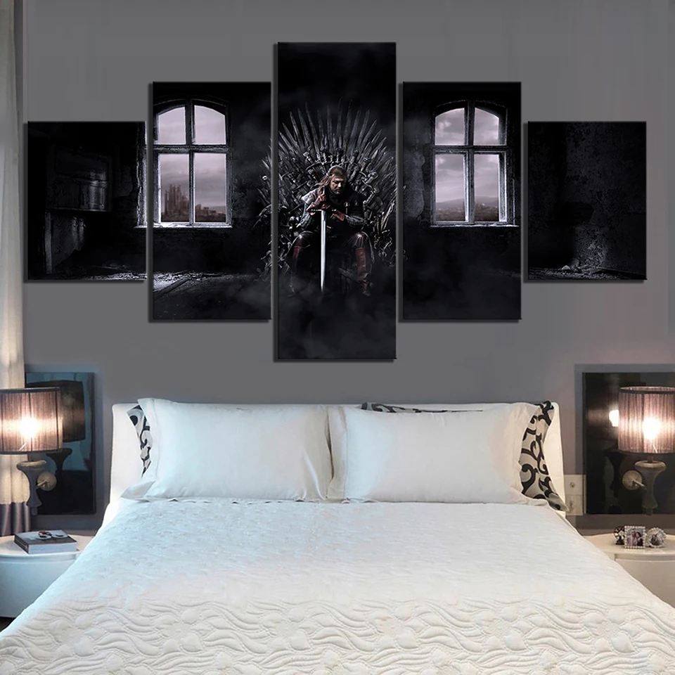 Us 6 12 49 Off Modular Home Decoration Wall Art 5 Pieces Movie Game Of Thrones Picture Canvas Hd Print Painting For Bedroom Modern Poster Frame In