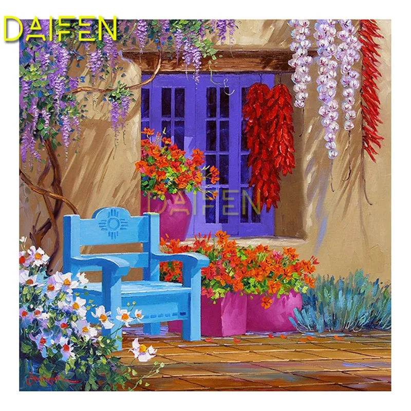 

Full Round Diamond mosaic DIY 3D Diamond painting Cross stitch Full Square Diamond embroidery house window chair flower