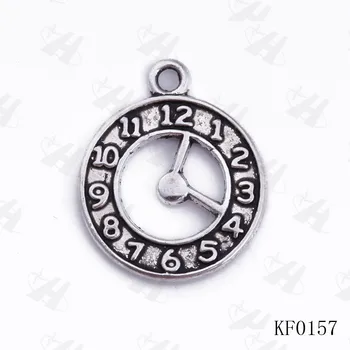 

2016 Vintage Clock Charms Antique Silver Plated Berloque Charms Hand Made Owl Pendants for Jewelry Making