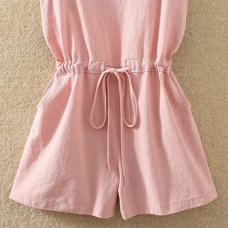 2019 Summer Women Pink Sling Lace Playsuits Female Solid High Waist Jumpsuit Korean Plain Thin Wide Leg Shorts Two-piece Suit 2019 Summer Women Pink Sling Lace Playsuits Female Solid High Waist Jumpsuit Korean Plain Thin Wide Leg Shorts Two-piece Suit