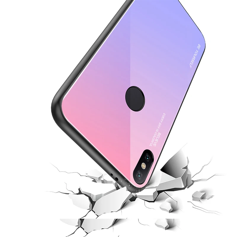 Gradient Phone Case For Xiaomi Redmi 5 Plus 6 6A Note 5 6 Pro Pocophone F1 Mi 8 A2 Lite A1 Mi6 Max3 Mix 3 2S Tempered Glass Capa Gradient Phone Case For Xiaomi Redmi 5 Plus 6 6A Note 5 6 Pro Pocophone F1 Mi 8 A2 Lite A1 Mi6 Max3 Mix 3 2S Tempered Glass Capa