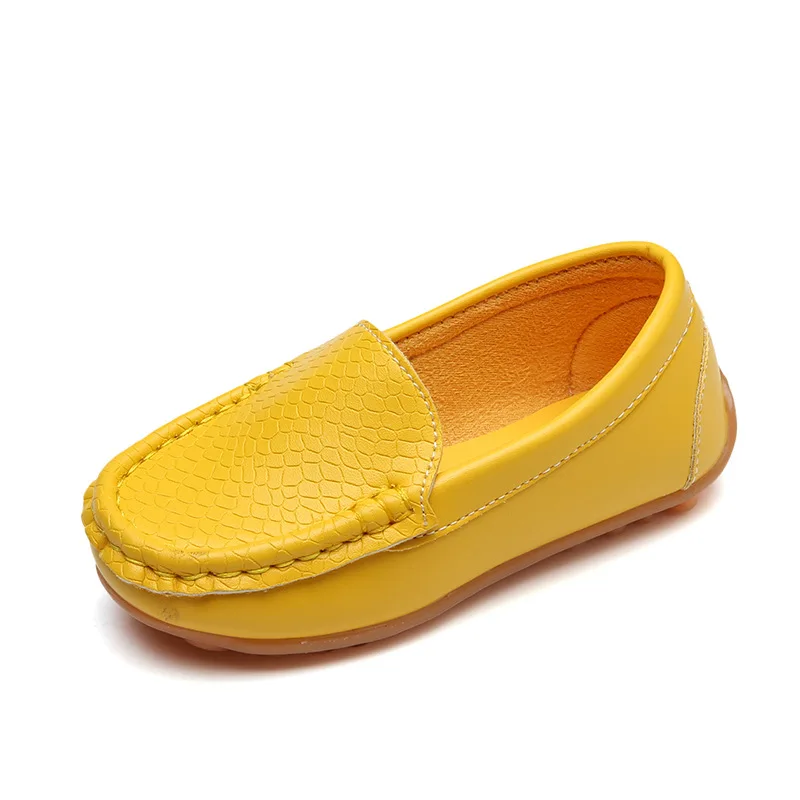 Кожаная детская обувь; Новинка года; сезон осень; модная желтая кожаная обувь с мягкой подошвой; Водонепроницаемая кожаная обувь для мальчиков и девочек; цвет белый - Цвет: Yellow