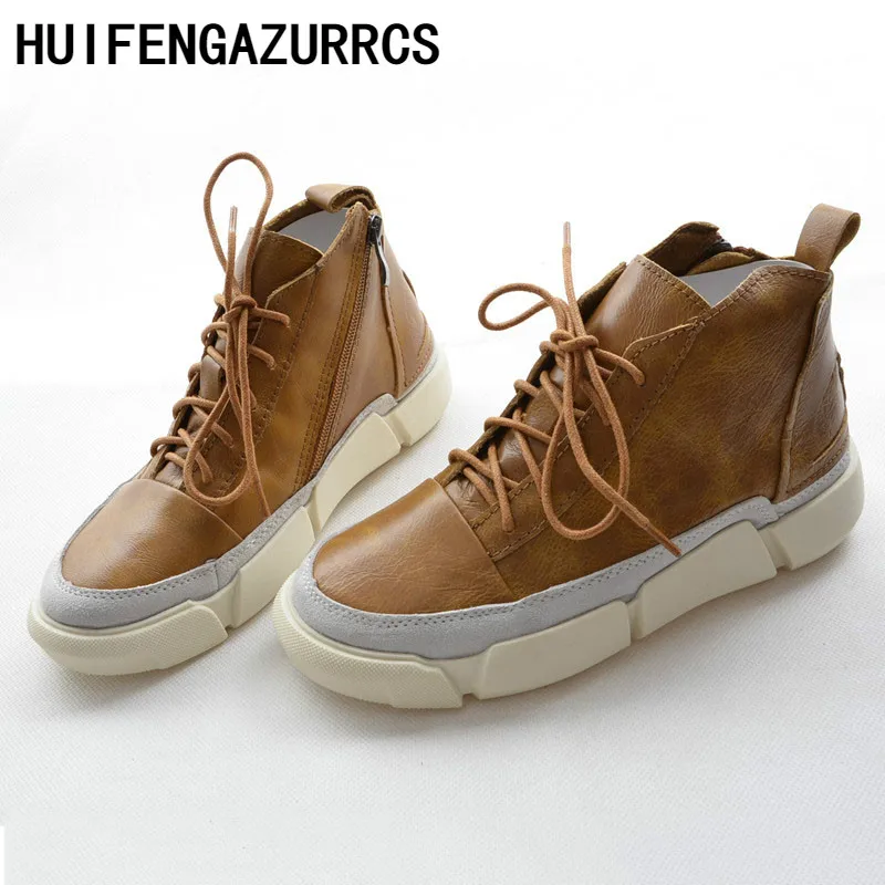 HUIFENGAZURRCS-2019-осенние новые туфли из высококачественной натуральной кожи