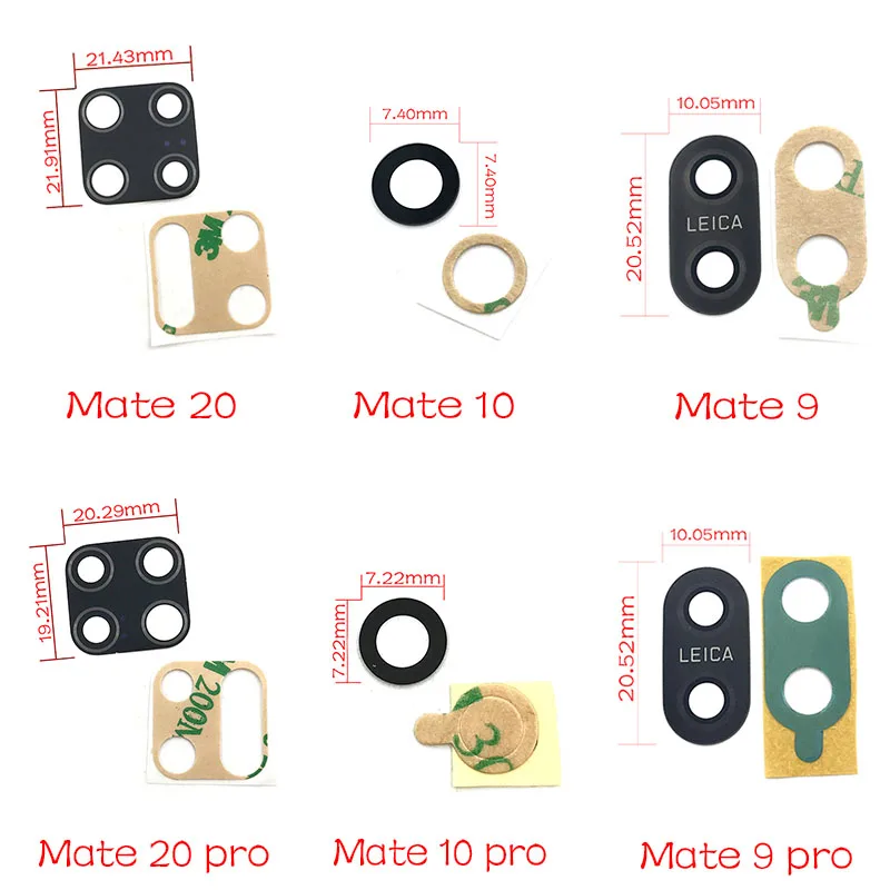 

50 pcs/Lot, New Rear Camera Glass Lens Cover With Sticker Glue For Huawei Mate 8 9 10 20 P7 P20 P30 lite Pro