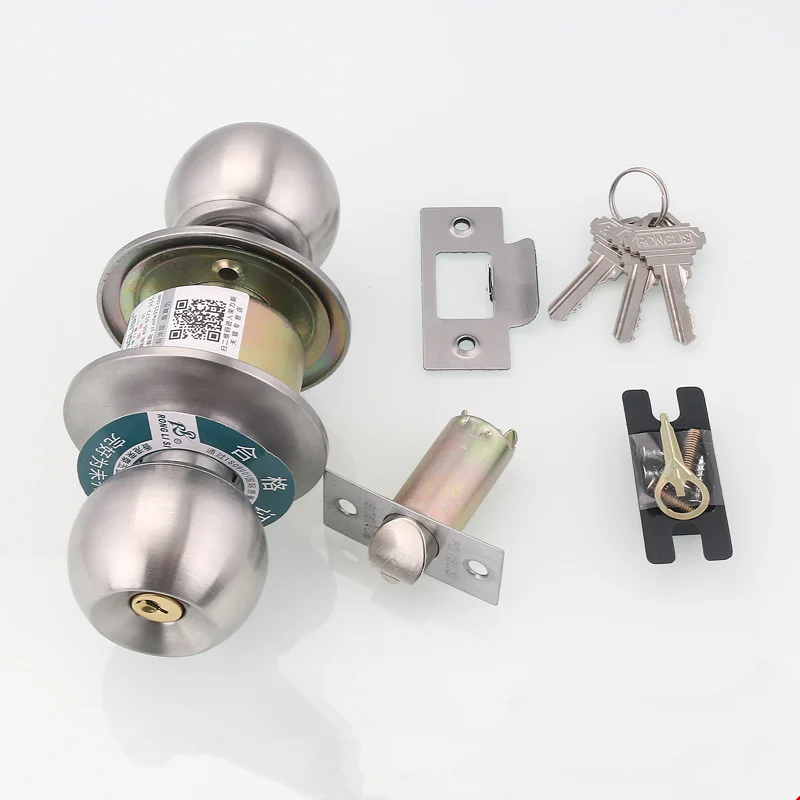 1set ! Universal Stainless Steel Spherical Lock Copper Round Ball Door