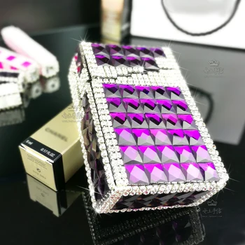 

Automatic Cigarette Case Cigarette Smoke Ordinary Diamond Aluminum Metal Female Cigarette Box 20 Creative Gift