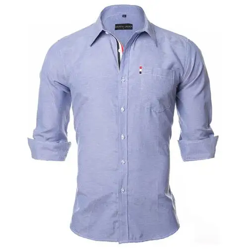 VISADA JAUNA мужская повседневная однотонная деловая рубашка, приталенная Мужская Однотонная рубашка с длинными рукавами, большой размер 2XL N5043
