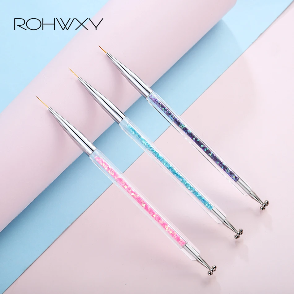 

ROHWXY 1Pcs Nail Brush For Manicure French Acrylic Brush For Nail Design Thin Painting Pen Drawing Gel UV Varnish On Nails