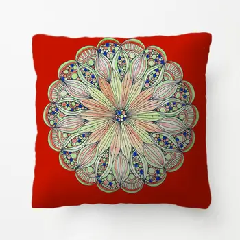 

Hand Colored Teal Purple Gold Mandala decorative Cushion Cover Pillow Case Customize Gift By Lvsure For Bedroom Pillowcase