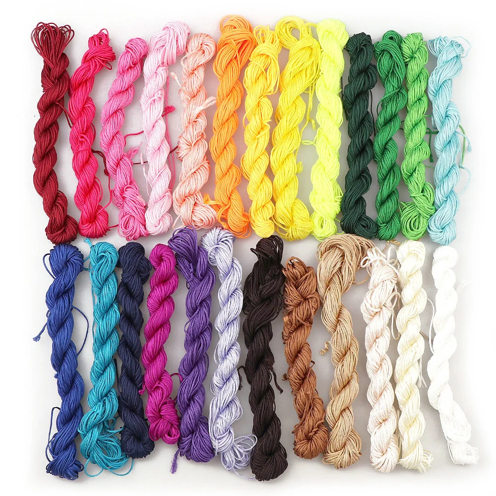 

20M/lot 1mm 25Colors Nylon Cord Thread Chinese Knot Macrame Rope For DIY Jewelry Bracelet Clothes Line Making Findings Thread