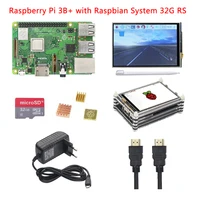 Raspberry Pi 3 Model B+ Plus+3.5 inch Touch Screen+9-layer Acrylic Case+5V 3A Power Adapter+16G 32G SD Card+Heat Sink+HDMI Cable