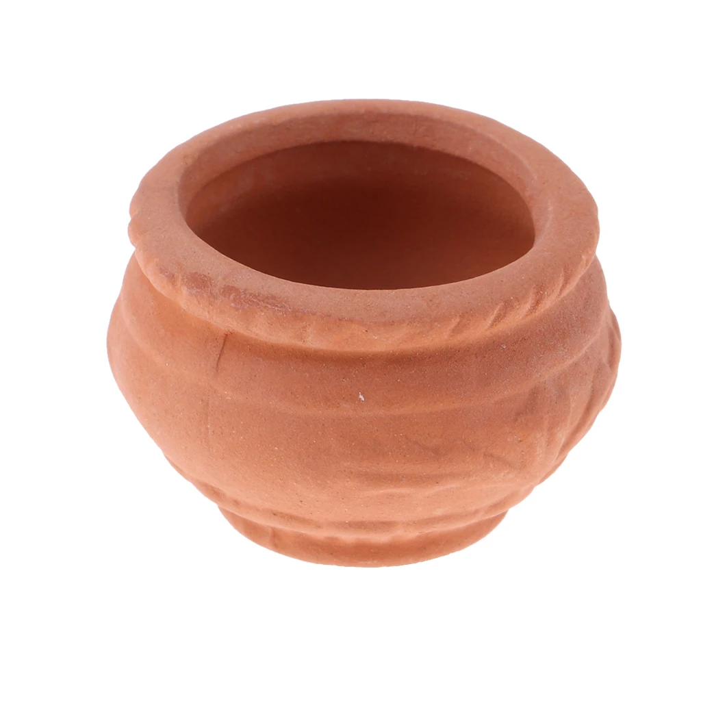 1:12 Scale Dollhouse Miniatures Ceramic Flowerpots for Fairy Garden Flower Plants