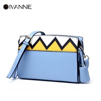 

Women Patchwork Genuine Leather Bag High Quality Ladies Shoulder Bag Cartoon Shark Teeth Messenger Bag bolsa feminina 2017 Small