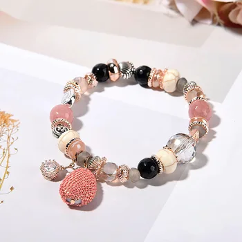 

Crystal natural stone, handmade beaded bracelet, Bohemian small fresh, female, fashion jewelry accessories wholesale