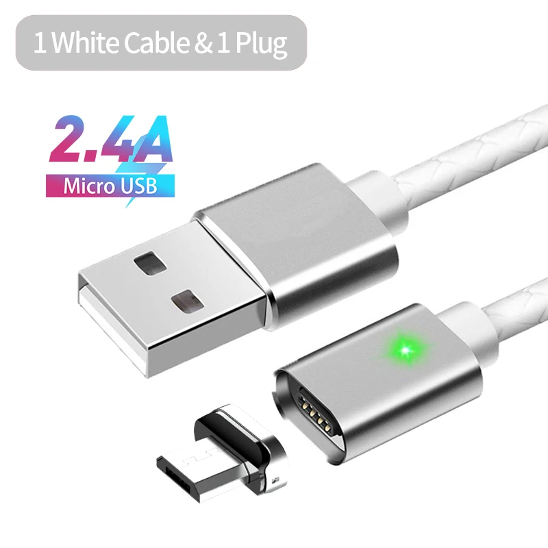 Магнитный кабель Micro USB MANTIS 3A для быстрой зарядки iPhone X XS type C, зарядное устройство USB C, магнитный кабель для телефона samsung Xiaomi - Цвет: 1M White 1 Micro