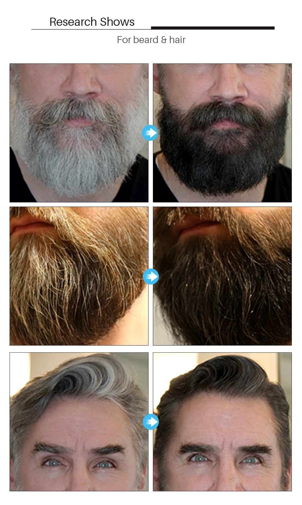 Organic Beard Hair Color Restore To Natural Hair Spray For Unisex