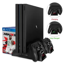 Charger PS4/PS4 Slim/PS4 Pro Dual Controller Charger Console Vertical Cooling Stand Charging Station Dock For SONY Playstation 4