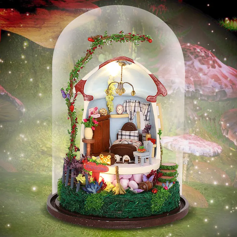 

Creative DIY Doll House With Furnitures Micro Landscape Craft Ornament Handmade Model Gifts Toy THE MUSHROOM COLORS GN04 #E