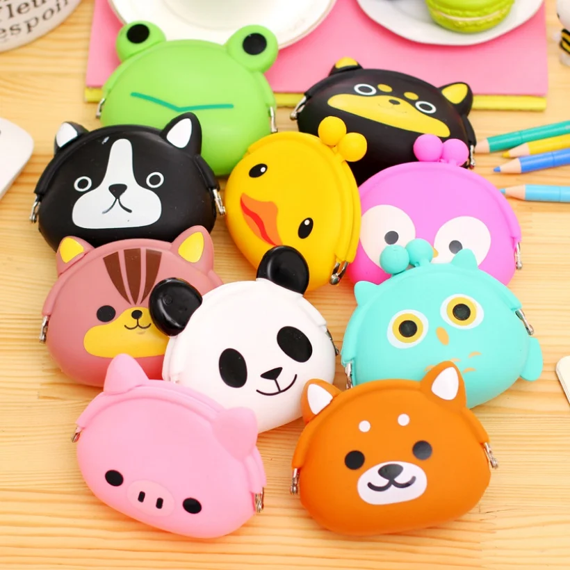 

Girls Animals Mini Coin Purse Silicone Mini Coin Bag Change Wallet Purse Small Women Key Wallet coin Wallet Children Kids