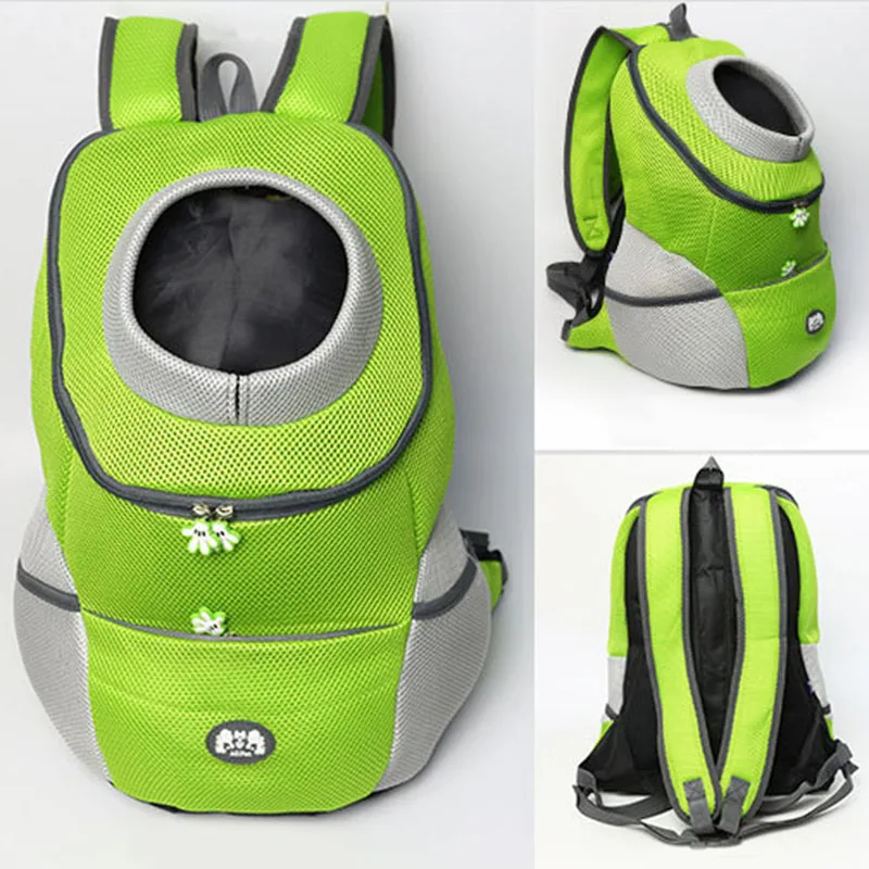Сумка для собак, дорожный рюкзак с двойным плечом, сумка для собак, сумка для переноски, сетчатая переноска для домашних животных, переноска для собак, передняя грудь, рюкзак для Hiking29 - Цвет: Зеленый