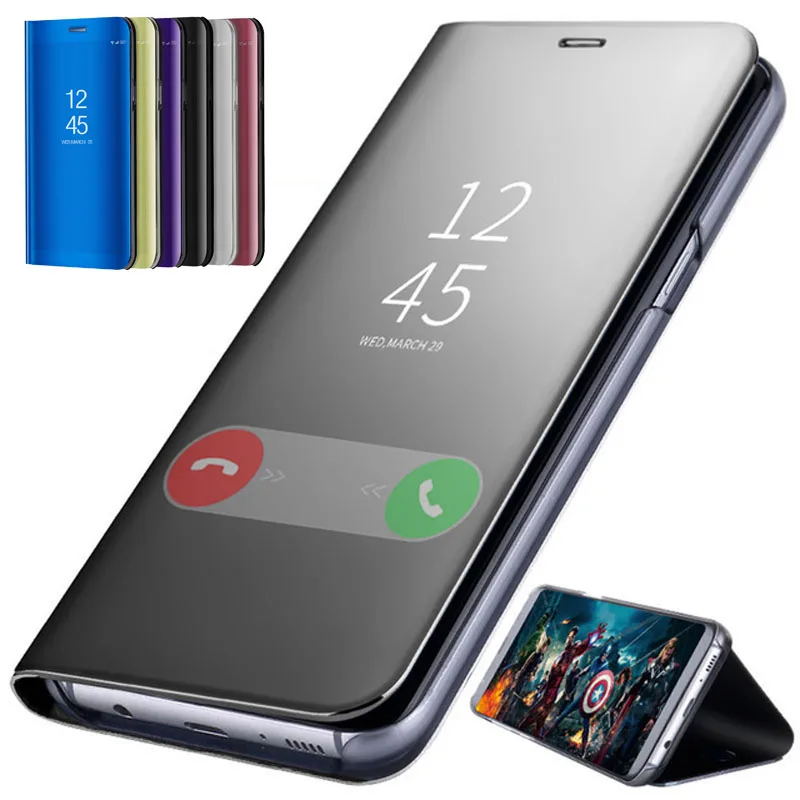 

Fashion Design Flip Stand Cover Clear View Smart Mirror Phone Case For iPhone XS Max XR XS 5 5S SE 6 6s 7 8 Plus XS Cover Case