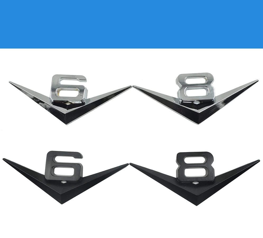 

Metal Car stickers ABS V6V8 Emblem badge side fender badge for Luxgen 5 7 SUV U6 Turbo U7 Turbo / GMC Acadia Envoy Terrain Yukon