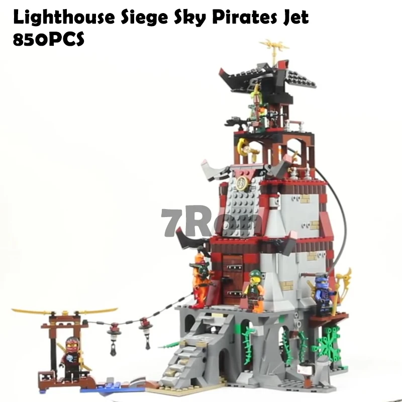 

Model Building Blocks Kit 850pcs Ninjago Lighthouse Siege Sky Pirates Jet 10528 Children Toys Bricks Compatible With lego 70594