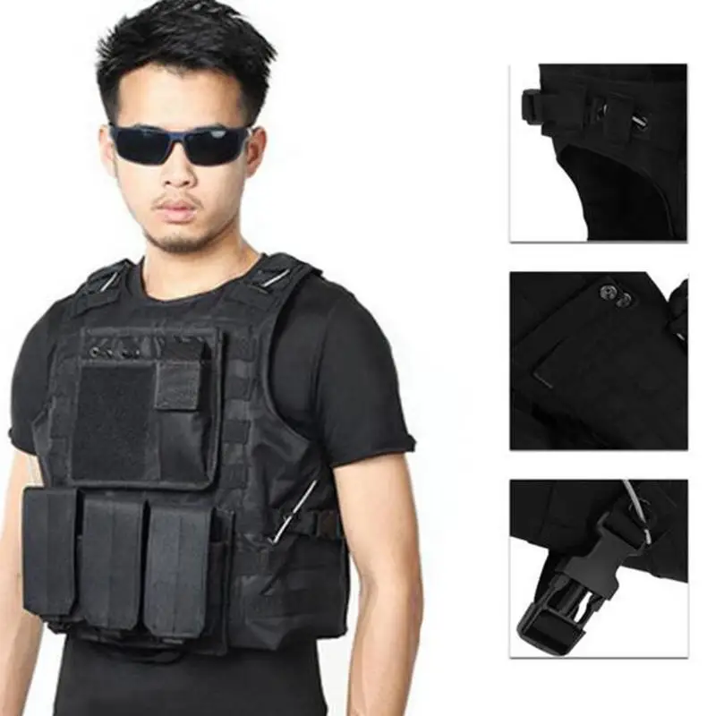 

Multi-Function Oxford cloth Bulletproof CS Body Armor Hunting Vest Jungle Outdoors Equipment Black for Tactical Sports tools
