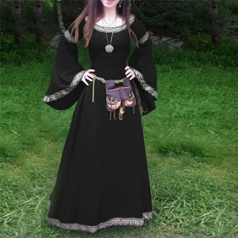 Women dress Renaissance Victorian Medieval Gothic Long Dresses For party Gowns Costumes Evening Dresses elegant dress O26#N (7)