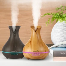 EASEHOLD 400ml Aroma Essential Oil Diffuser Ultrasonic Air Humidifier with Wood Grain 7Color Changing LED Lights