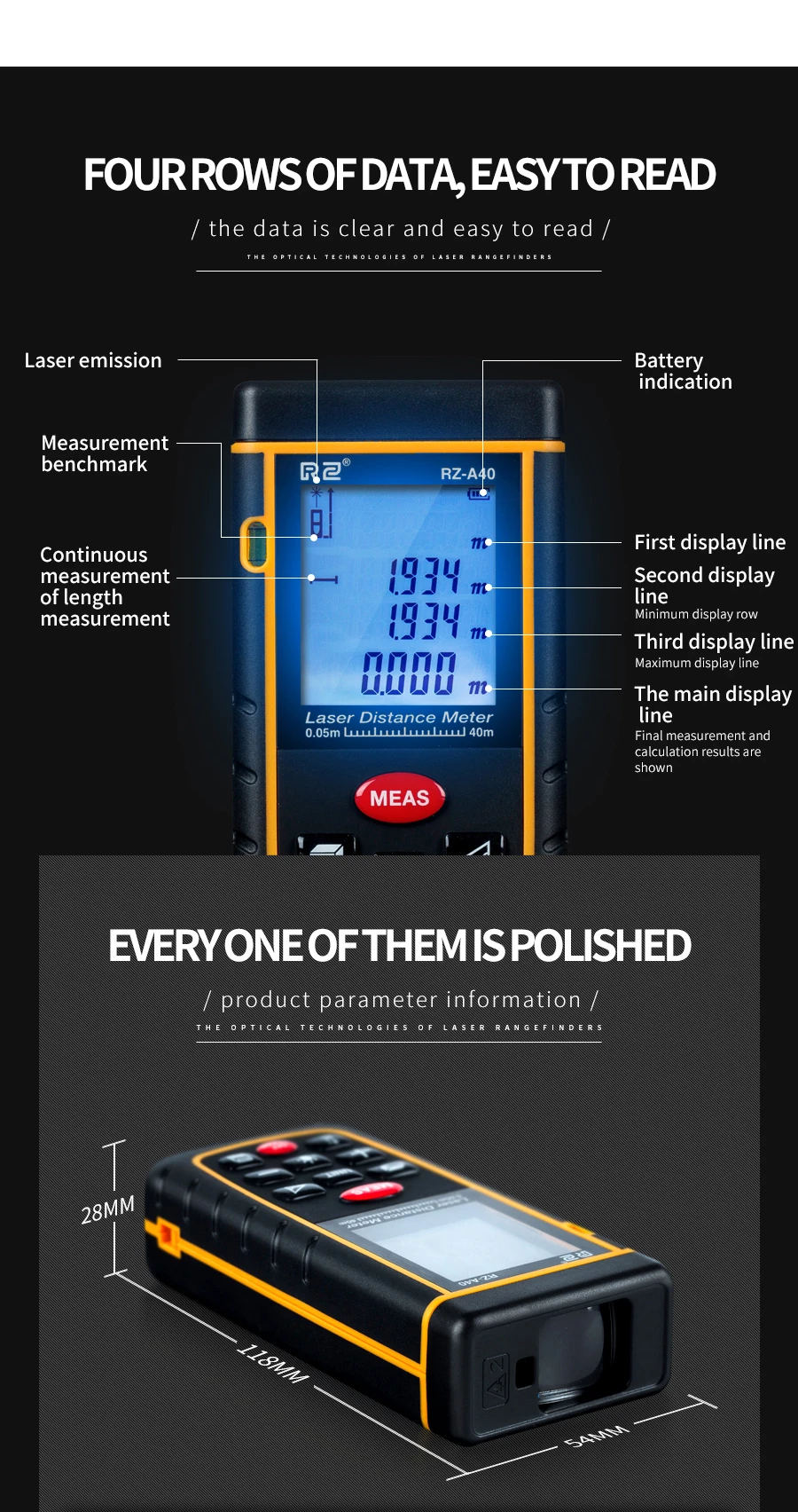 Laser distance meter RZ-A40 (9)