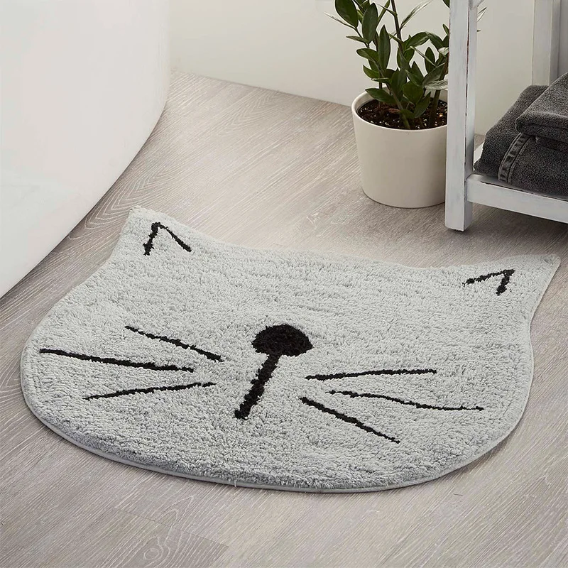 Cartoon Cat Door Mats Funny Entrance Rug Polyester Carpet Personality
