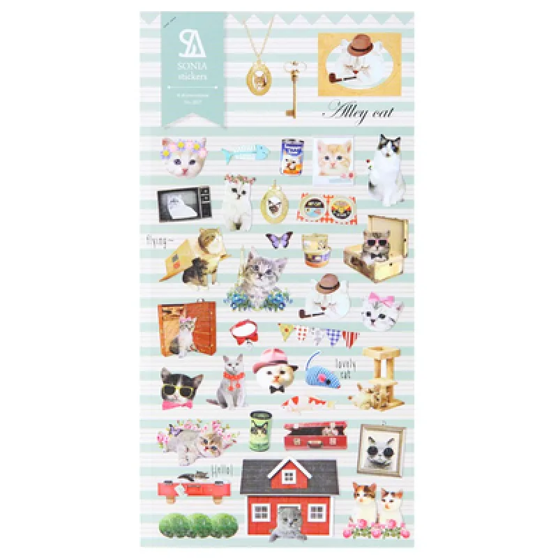 cat cute cartoon kawaii stationery stickers scrapbooking pet party