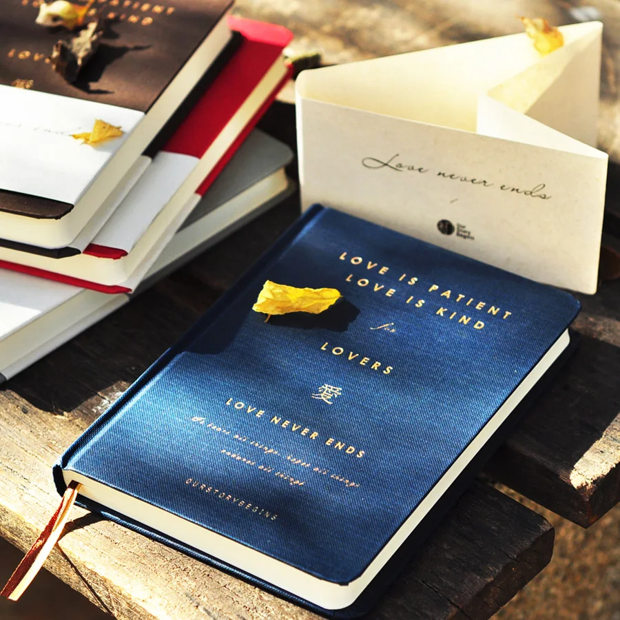 

OUR STORY BEGINS Notebook A5 Love Series Vintage Hardcover Notebook Creative Notepad Diary 1PCS