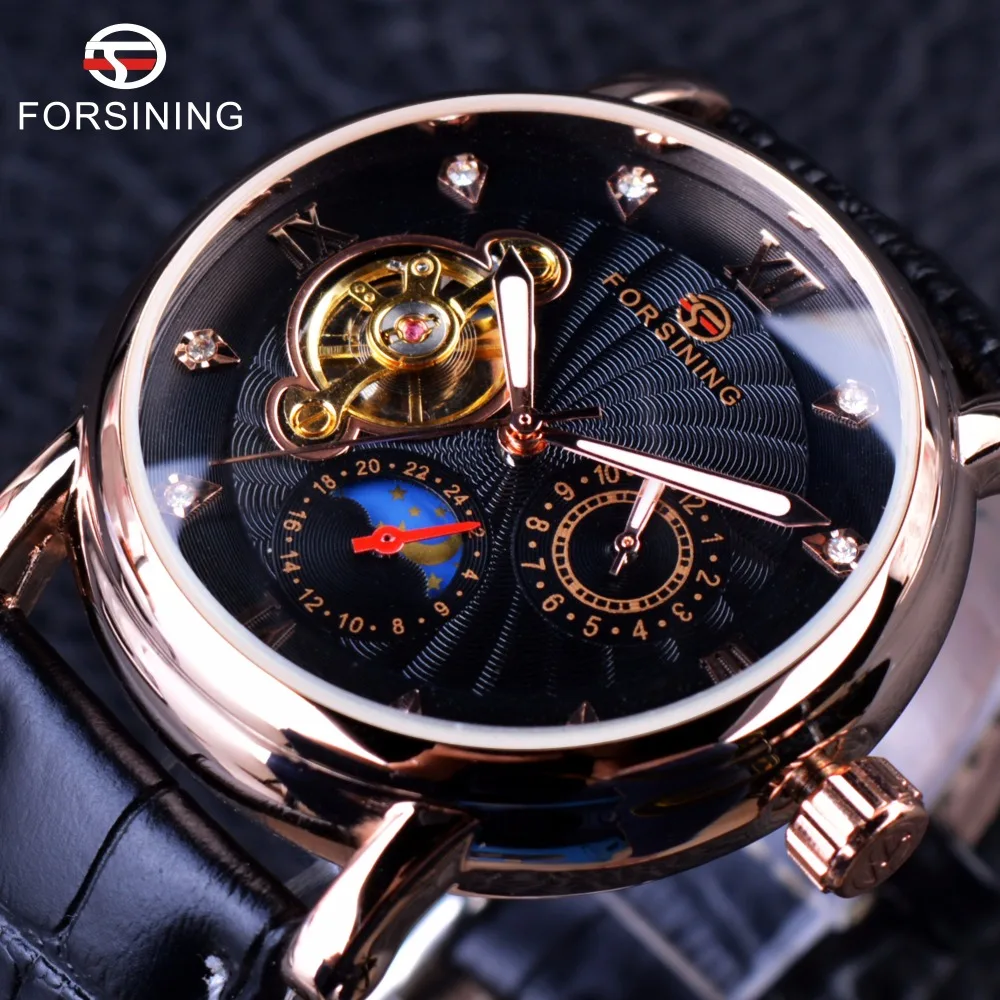 Prix pour Forsining mode de luxe série lumineux conception rose caisse d'or montre homme top marque tourbillon diamant affichage automatique montre Prix pour Forsining mode de luxe série lumineux conception rose caisse d'or montre homme top marque tourbillon diamant affichage automatique montre