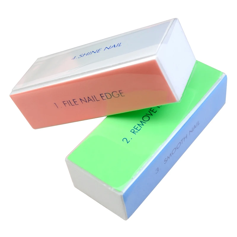 1 Pc Professional Nail File 4 Sides Sponge Nail Buffer Nail Polishing Sanding Block Colorful For Manicure Nail Art Tools