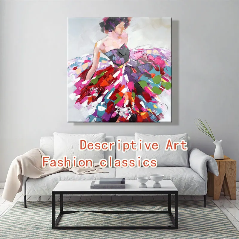 

paint by number art painting by numbers Artwork Modern painting fashion European-style living room hanging pictures Red skirt