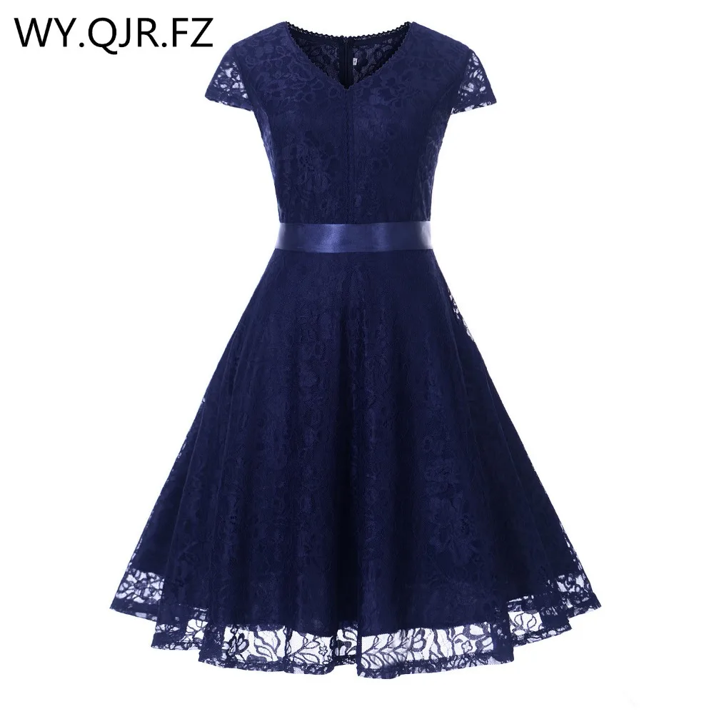Oml523z V Neck Lace Navy Blue Short Bridesmaid Dresses Weddiong Oml523z V Neck Lace Navy Blue Short Bridesmaid Dresses Weddiong Party Dress 2018 Prom Gown Women S Fashion Whole Clothing